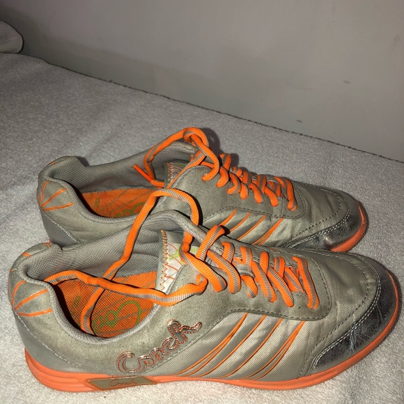 Coach silver / orange sneakers Sz 7.5 - Picture 3 of 6